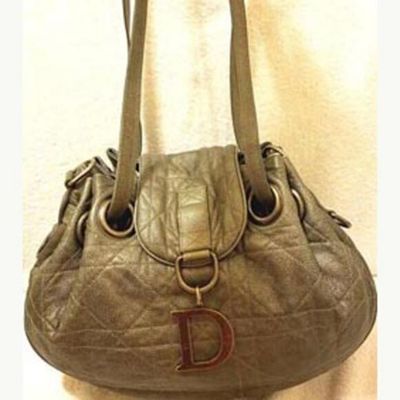 Dior Gray X-large lamb leather convertible cross body, shoulder, hobo handbag - Picture 1 of 5